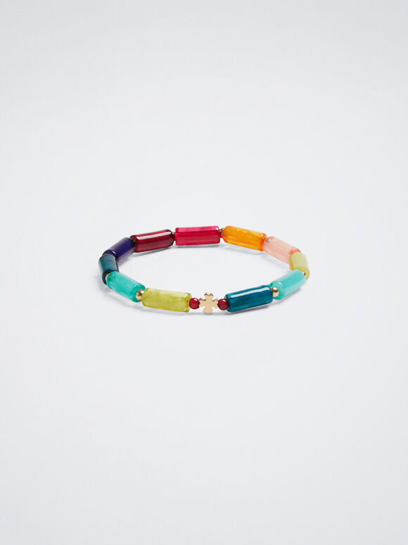 Pulseira elástica com resina - Multicolorida