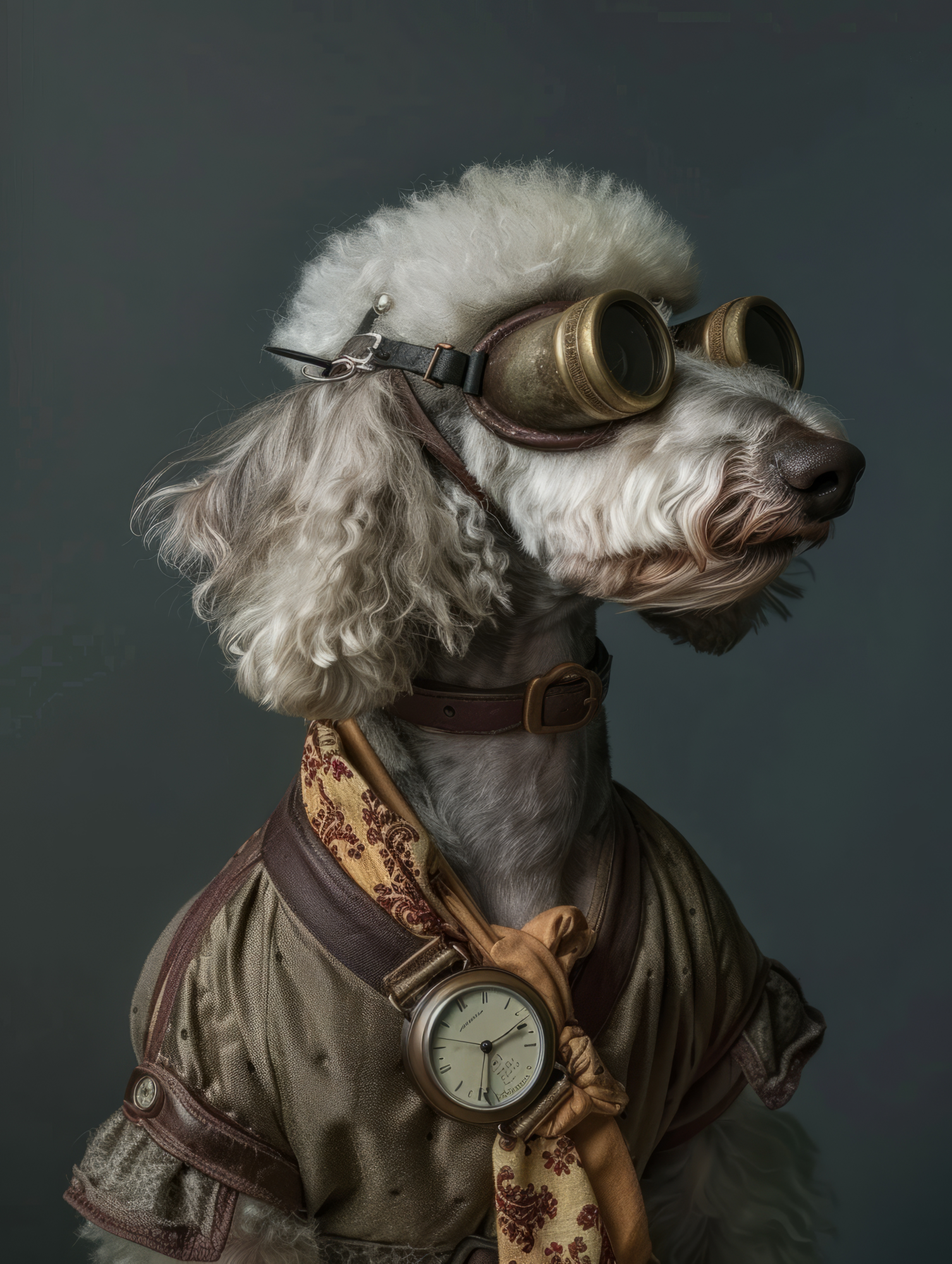 Canvas schilderij van een Bedlington Terrier 40x60 cm