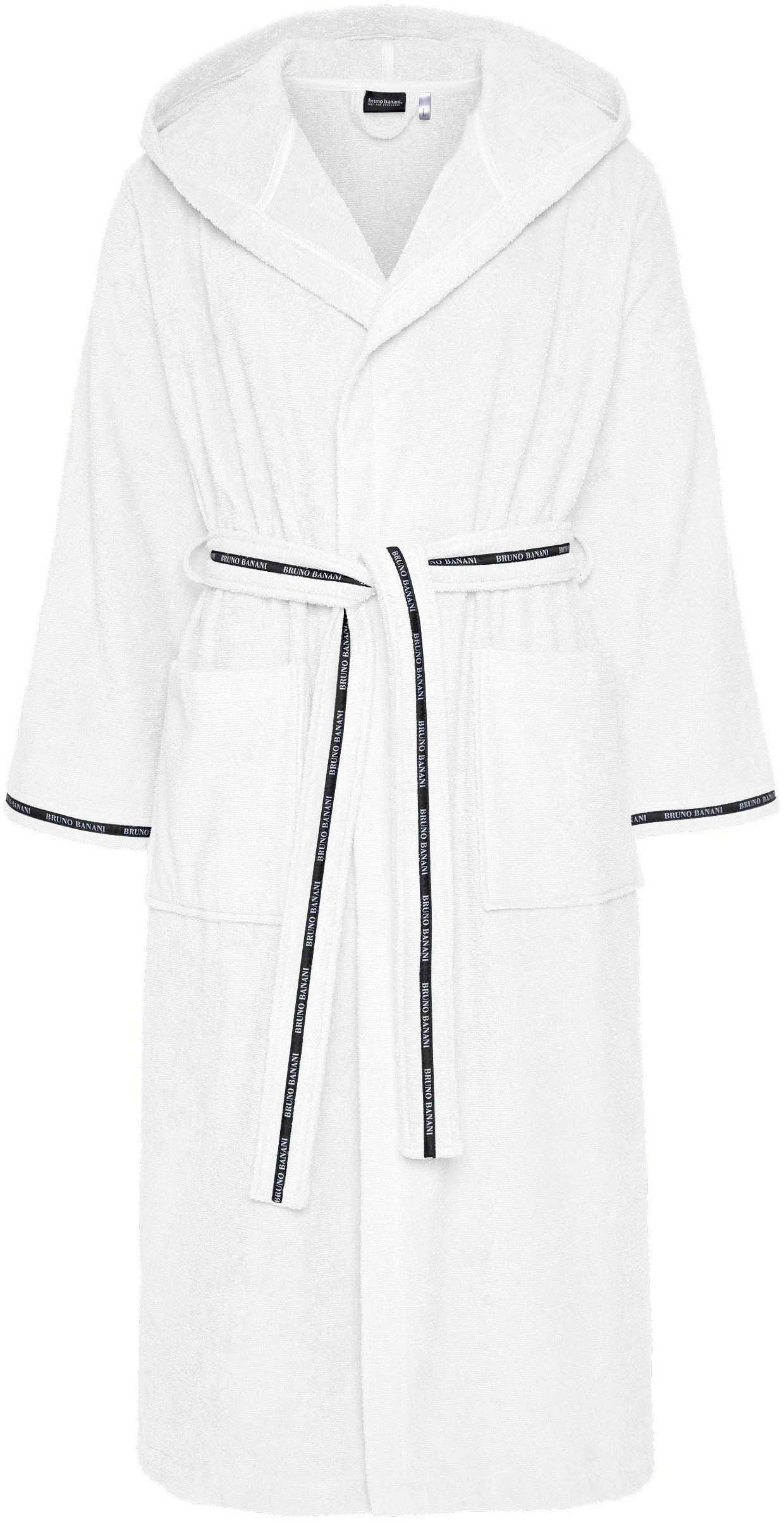 Bruno Banani Herrenbademantel »Danny, Normallänge & Überlänge, auch in extra lang, Hotelbademantel«, 1 Stk. mit Logostreifen, Herren Bademantel aus 100% Baumwolle, S-4XL