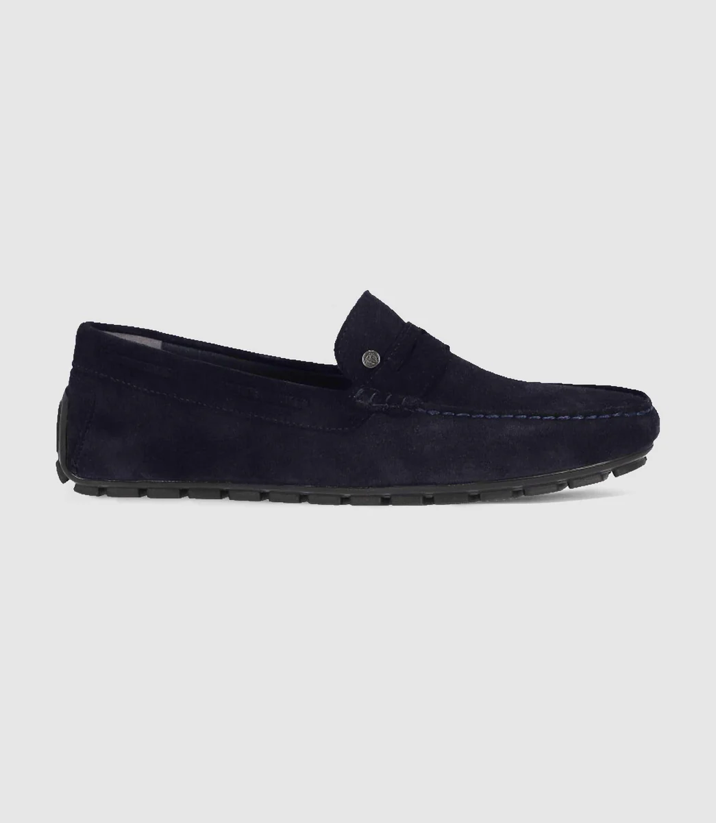 Mocassins en velours marine