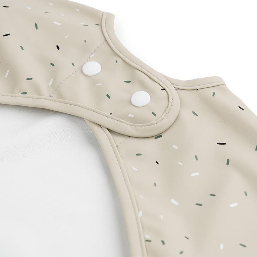 Bavoir tablier manches longues avec poche - Confetti/Sable - Ecru