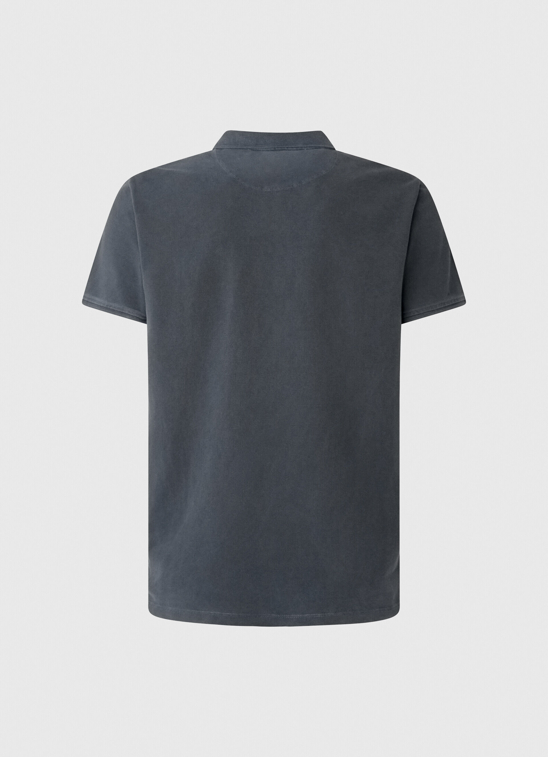 Camisa polo piqué com logotipo bordado - azul dulwich