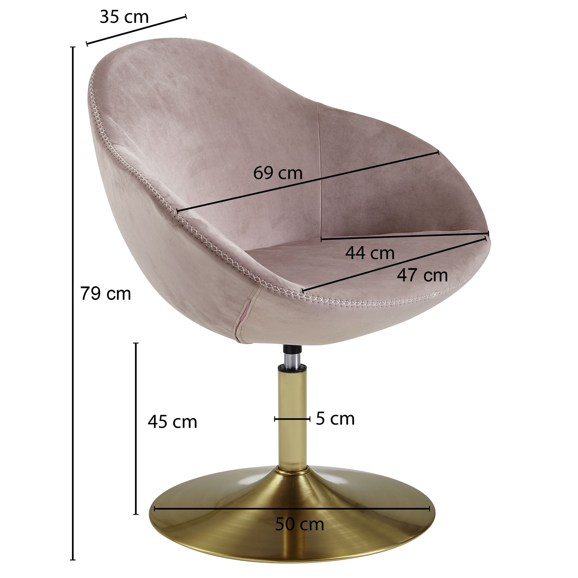 KADIMA DESIGN Loungesessel: Bequem, Drehfunktion, grün-gold, Trompetenfuß, 360° drehbar, Samtbezug, Polyester.