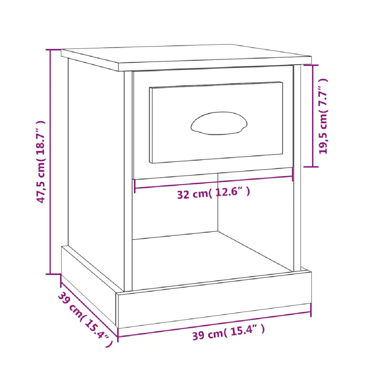 vidaXL Tables de chevet 2 pcs