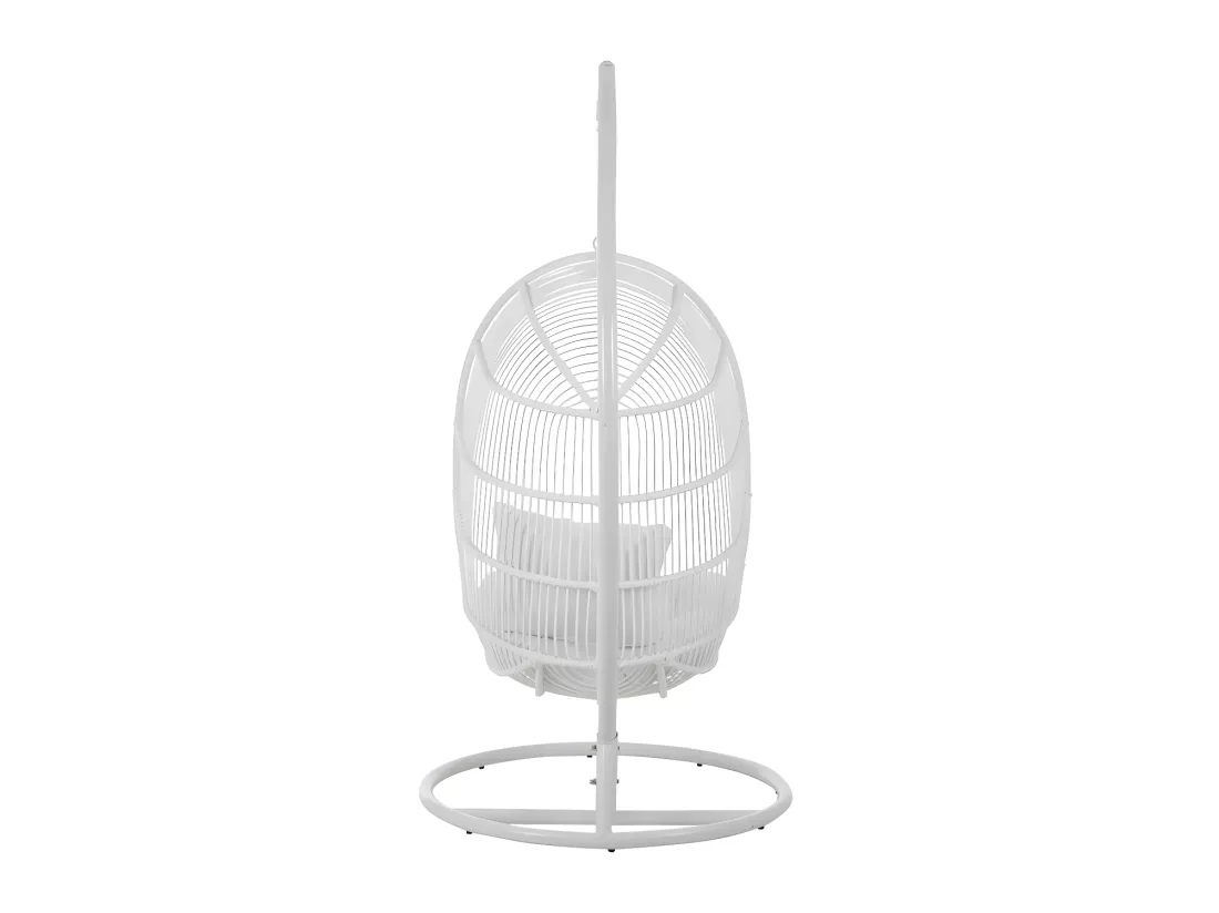 Fauteuil suspendu ovale Acier Blanc - MACABA