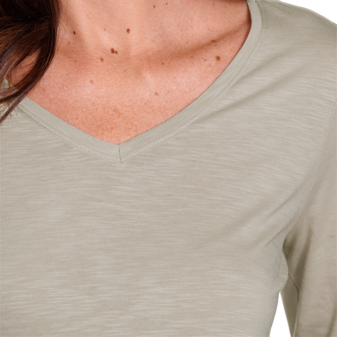 Gina Benotti Damen Langarmshirt aus Flammgarn beige