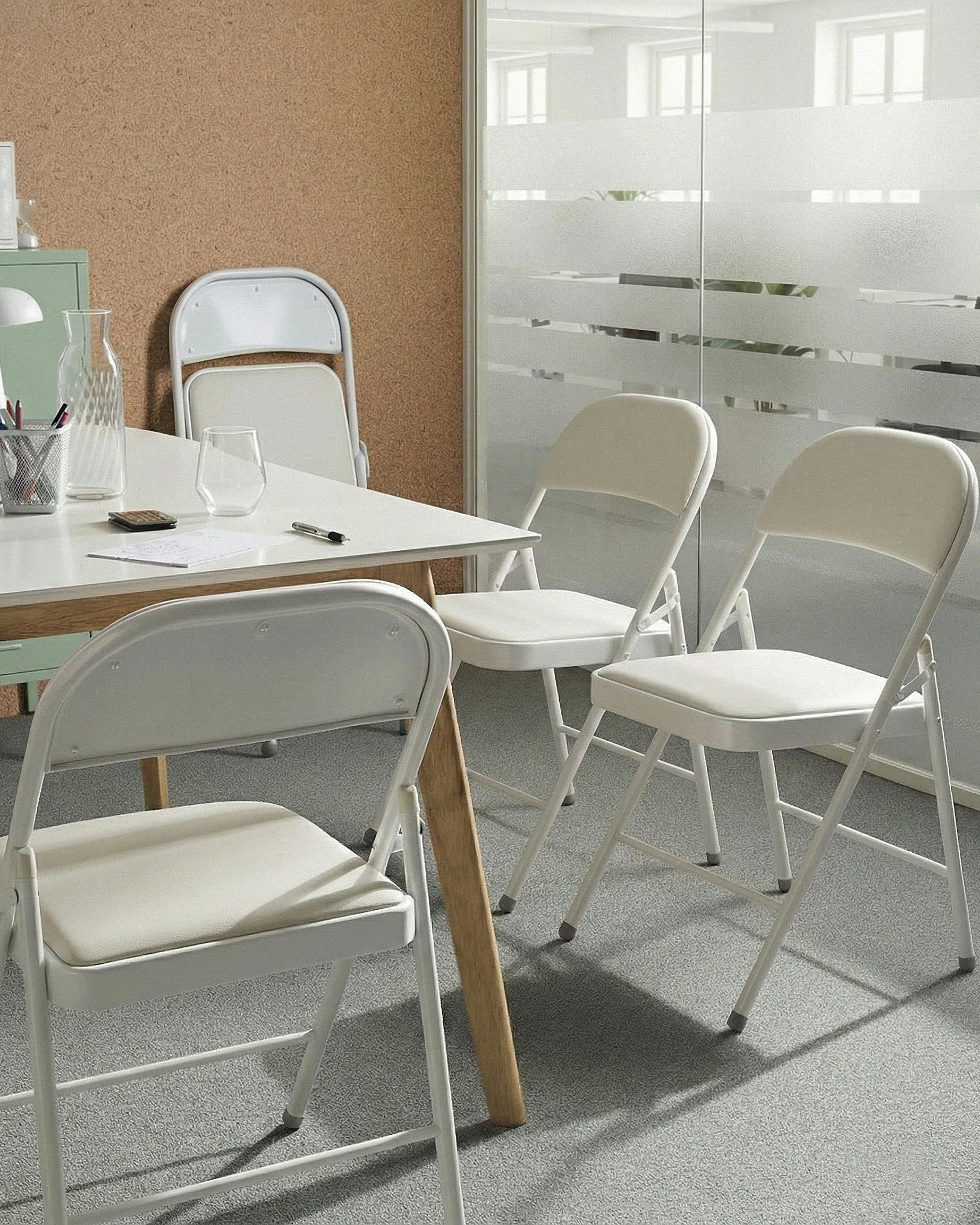 Set van 4 klapstoelen SHASTA Metaal Wit
