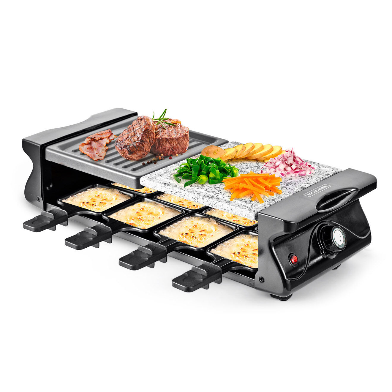 Kitchencook Raclette Grill & Pierre multicolore - 8 personnes