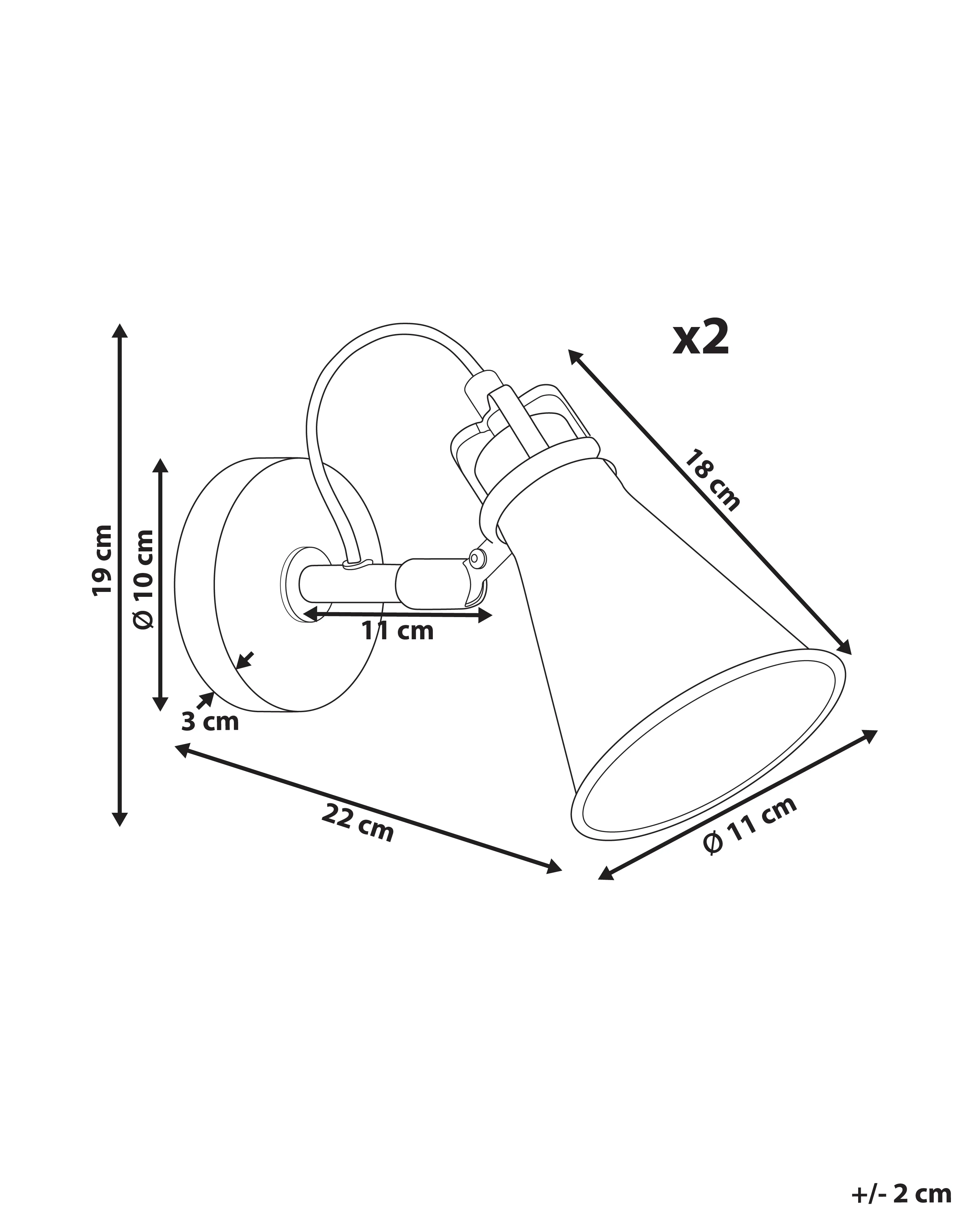 Set van 2 wandlampen MOYOLA verstelbaar Metaal Beige