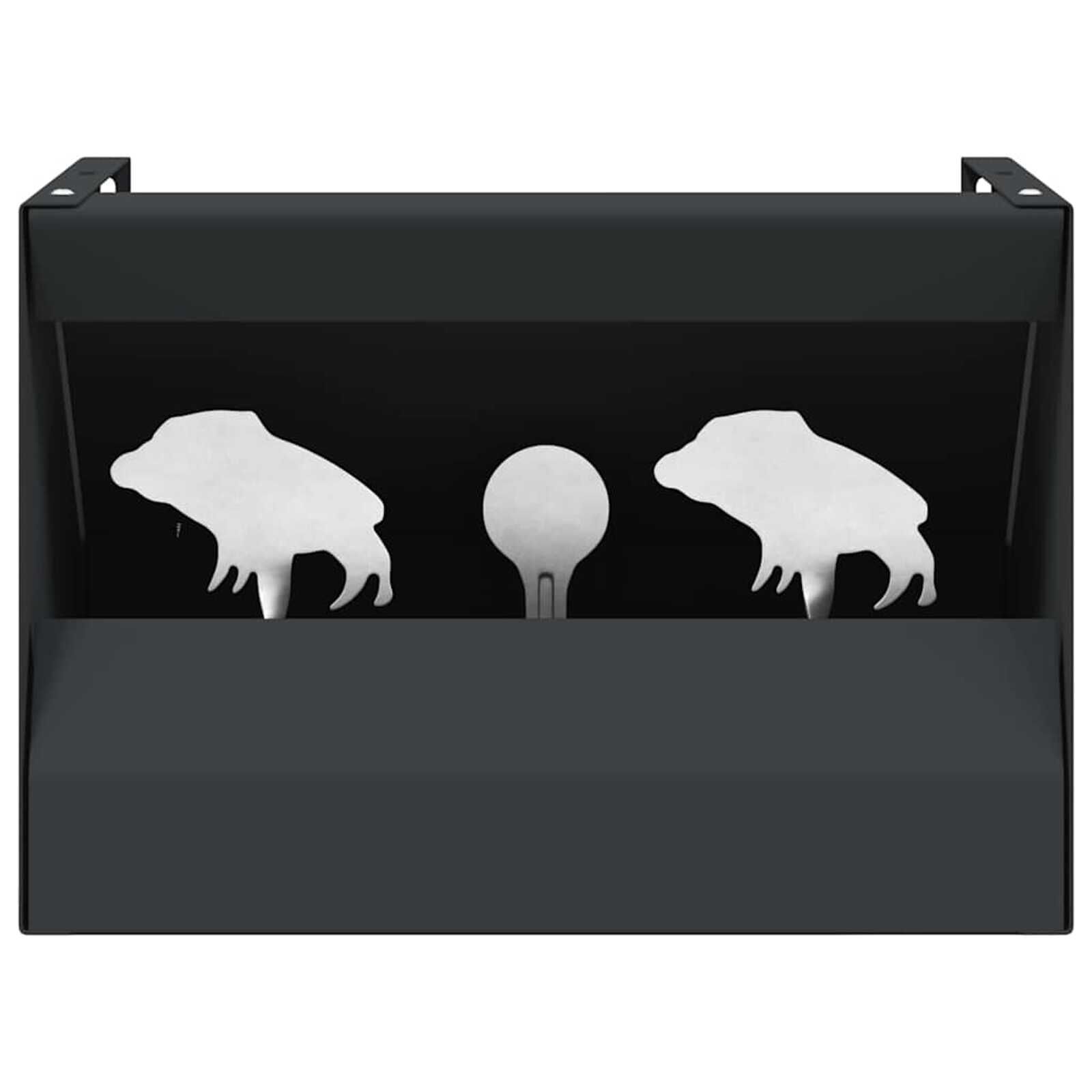 vidaXL Kogelvalbox Zwart 29 x 22 x 20 cm Staal