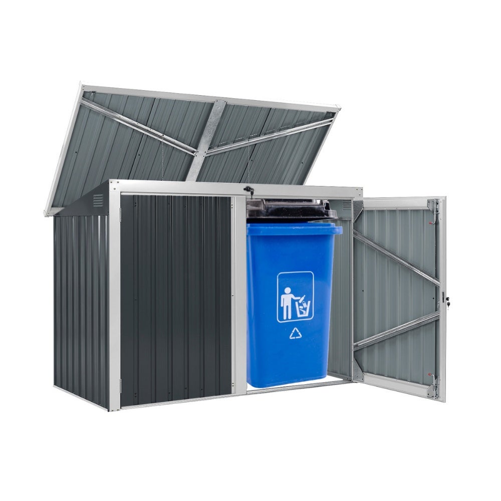 Home Deluxe - BASURA L Bin Opbergkast - Afmetingen 190 x 101 x 134 cm, Binnenoppervlak 1,5 m² - voor 1 x 240 L + 2 x 120 L bakken | Bin opbergkast, tuinopbergkast