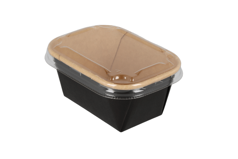 Sausbakjes 250ml 108mm rechthoekig kraft/zwart