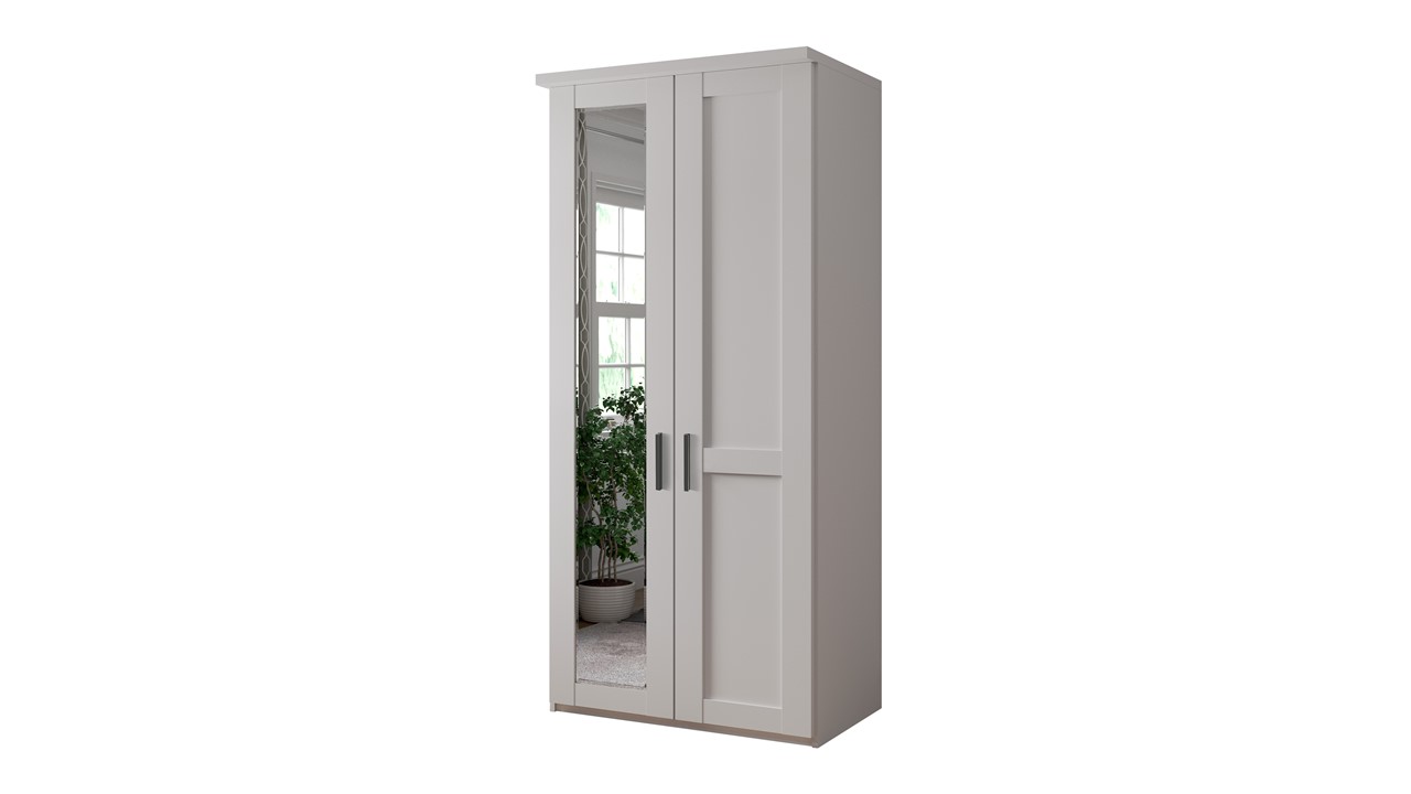 Draaideurkast Chateau met spiegel wit