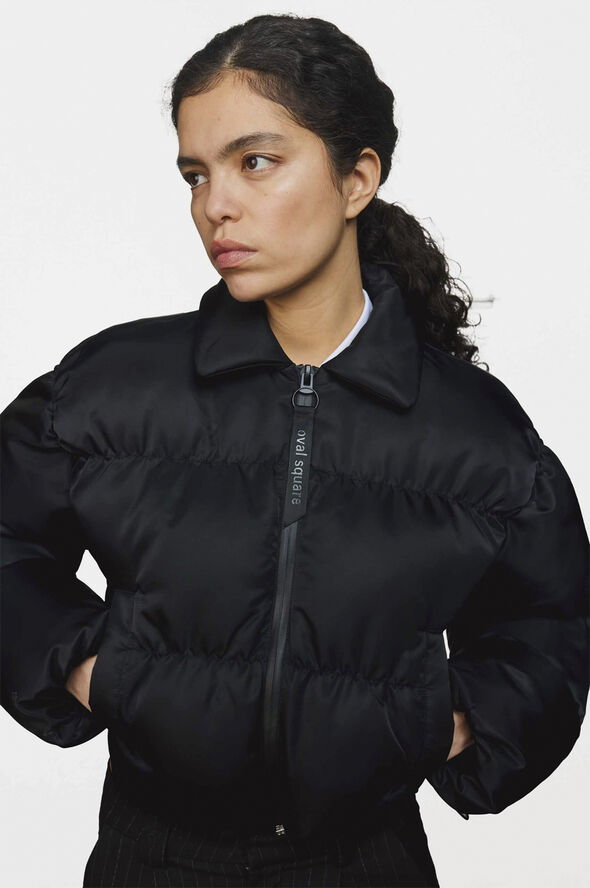Oval Square Bam Cropped Puffer Black