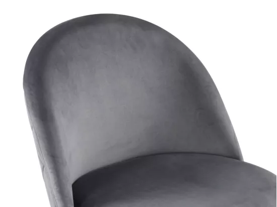 Lot de 2 chaises en velours et acier inoxydable noir - Gris - MELBOURNE