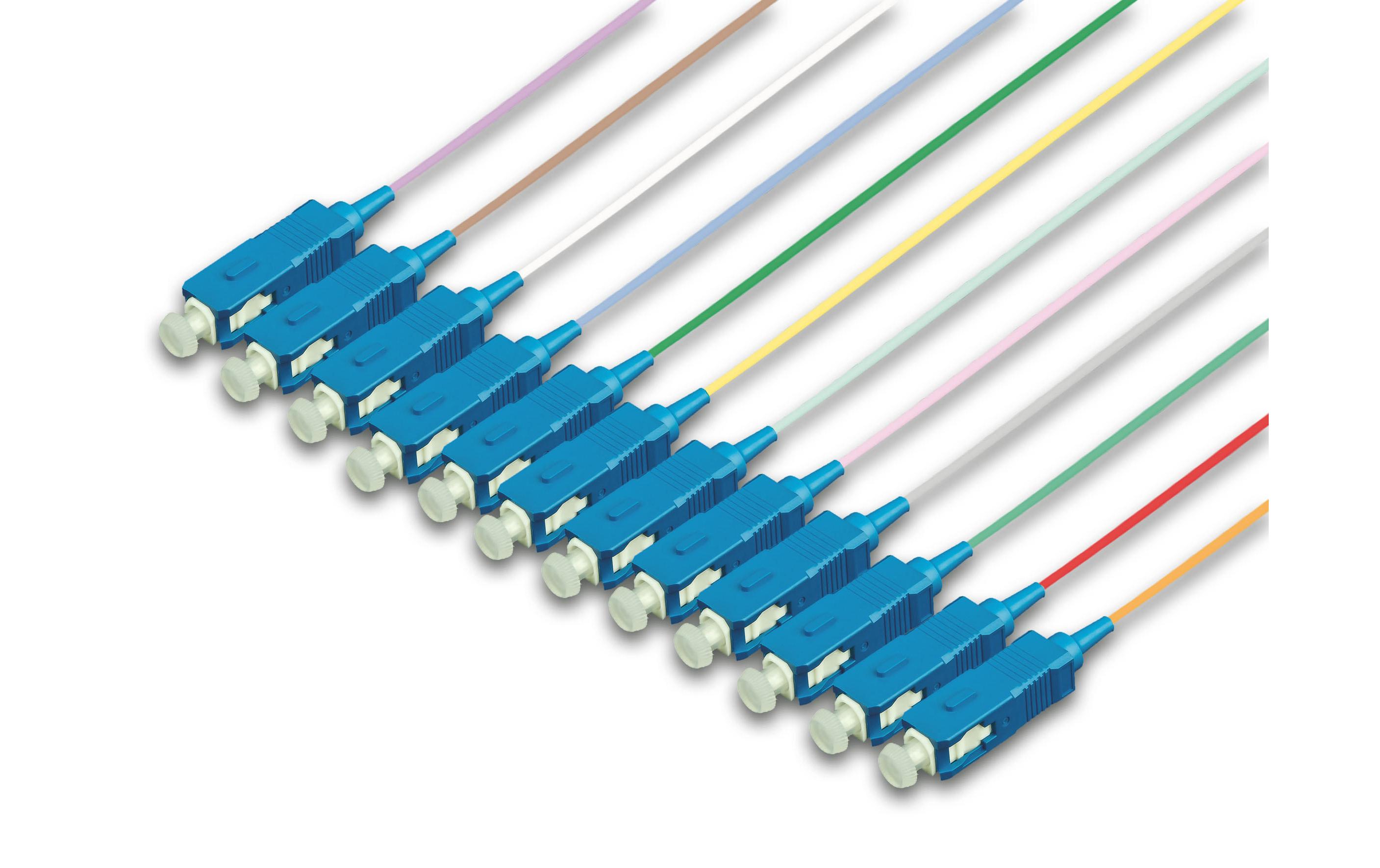 Faserpigtail SC, SM, OS2, 2m 12 StückFaserpigtail mit SC-Stecker