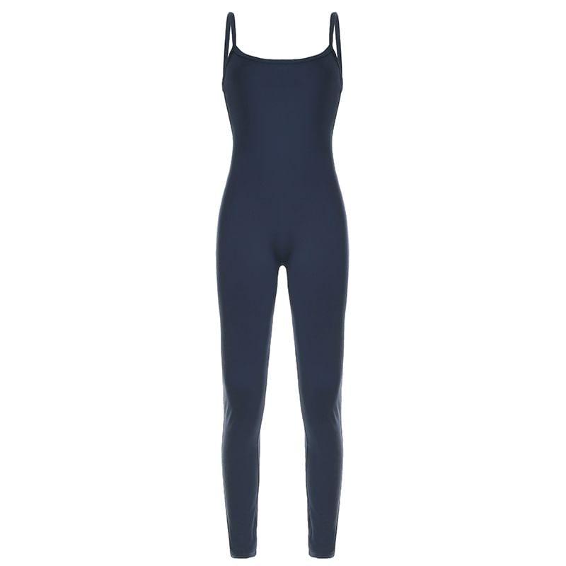 Cincine - Spaghettibandjes Effen Skinny Jumpsuit