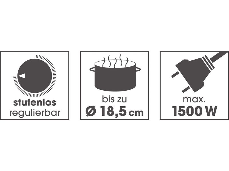 GOURMETmaxx Kochplatte 1500 W Mobile Kompakt-Herdplatte