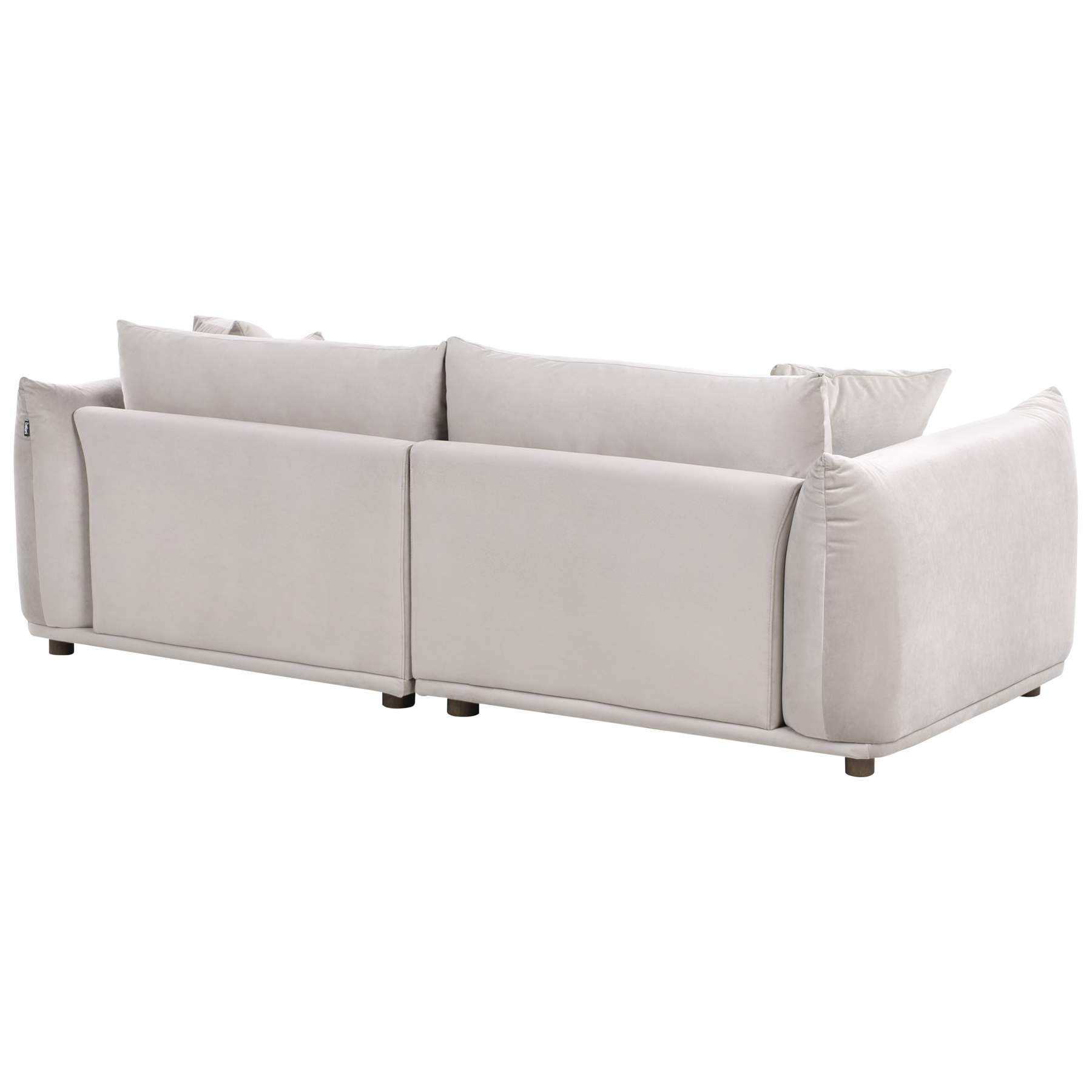 Beliani - LUVOS - Driezitsbank - Taupe - Fluweel