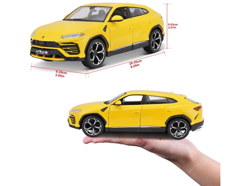 Maisto Sportwagen Lamborghini Urus 1:24, Gelb Sammlermodell im Massstab 1:24