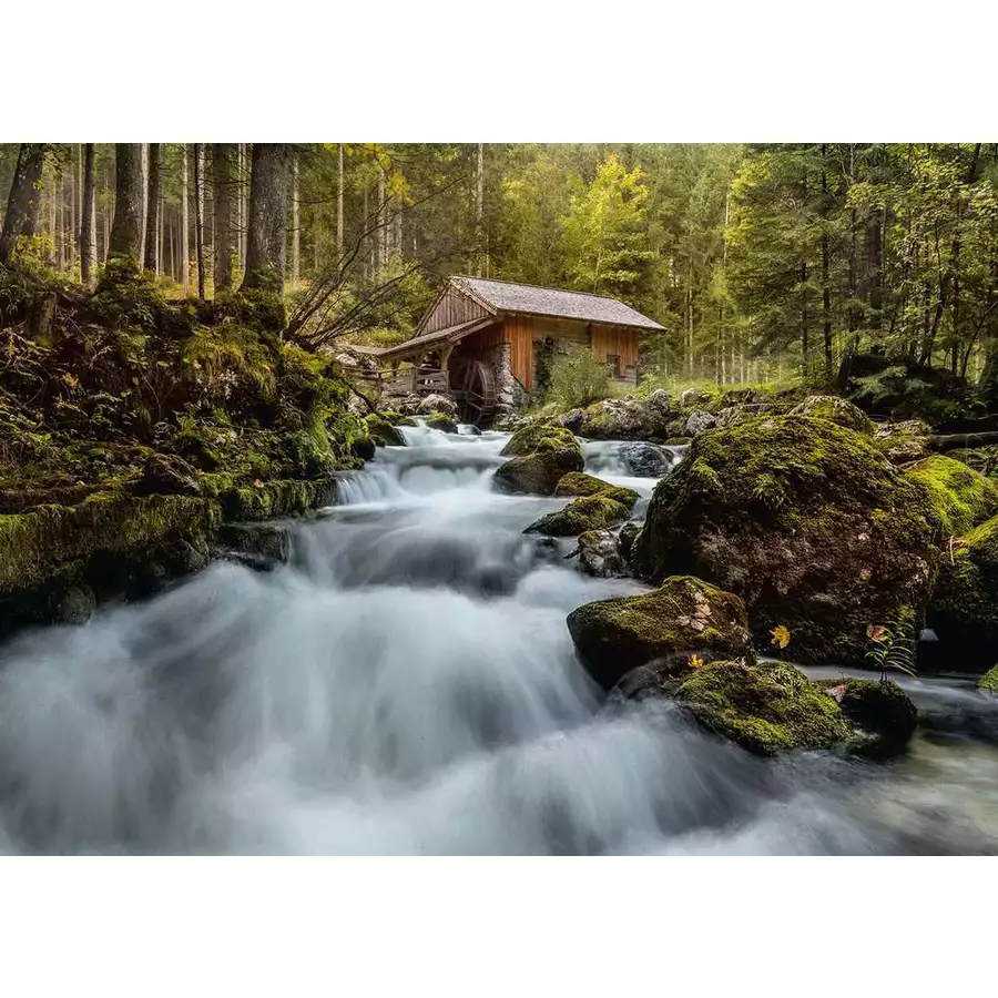 Ravensburger Mühle am Gollinger Wasserfall bunt