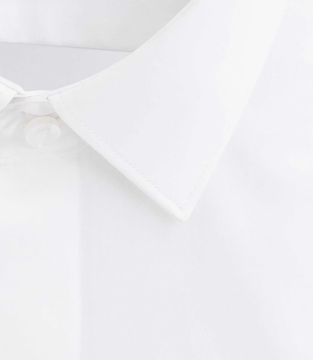 Chemise en satin de coton blanc 