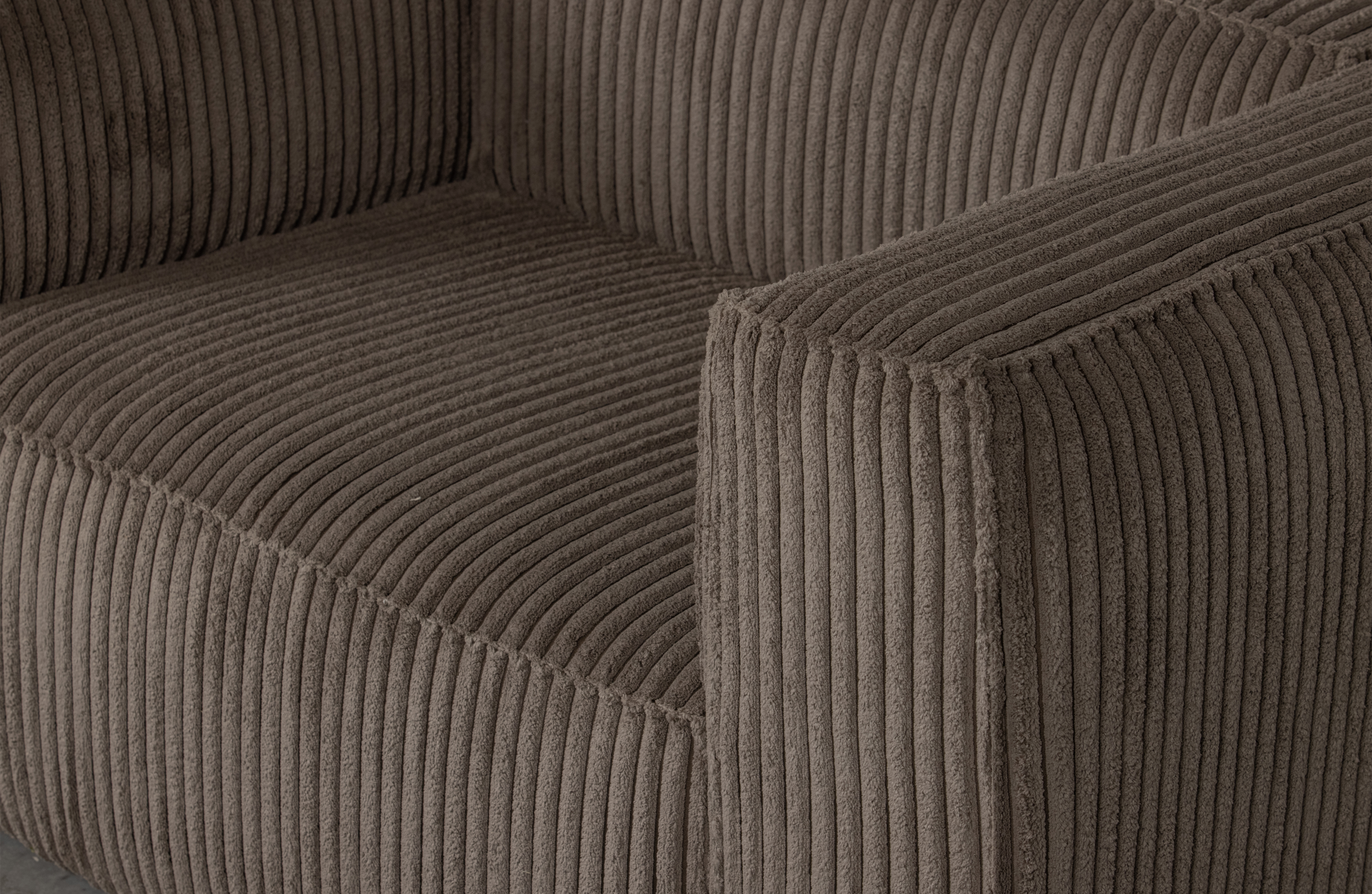 Bean fauteuil grove ribstof Mud