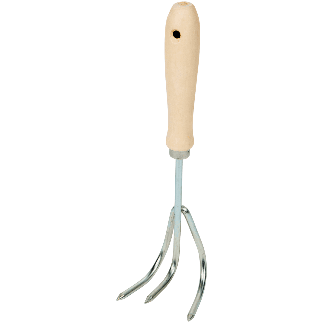 Garden Touch drietand handkrabber 30 cm