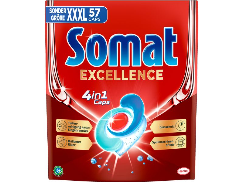 Somat Maschinenspülmittel Excellence 4 in1 57 Stück Spülmaschinenreiniger entfernt hartnäckigen Schmutz mühelos