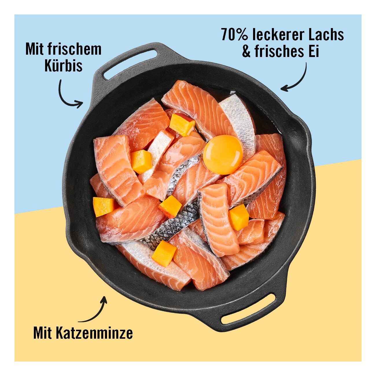 Dogs'n Tiger Adult Nassfutter Katze, Allerlei, Lachs, Ei & Kürbis, 12x 125g