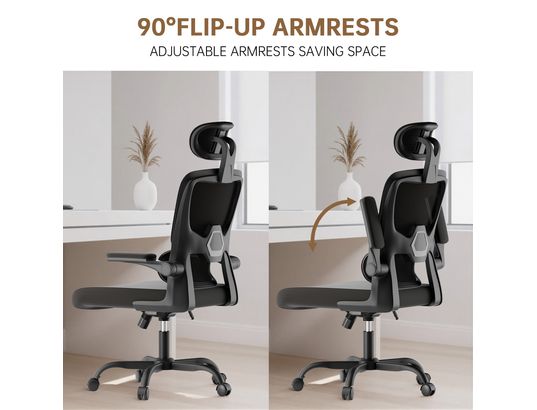 RATTANTREE - Fauteuil de bureau Chaise d’ordinateur pivotante noire