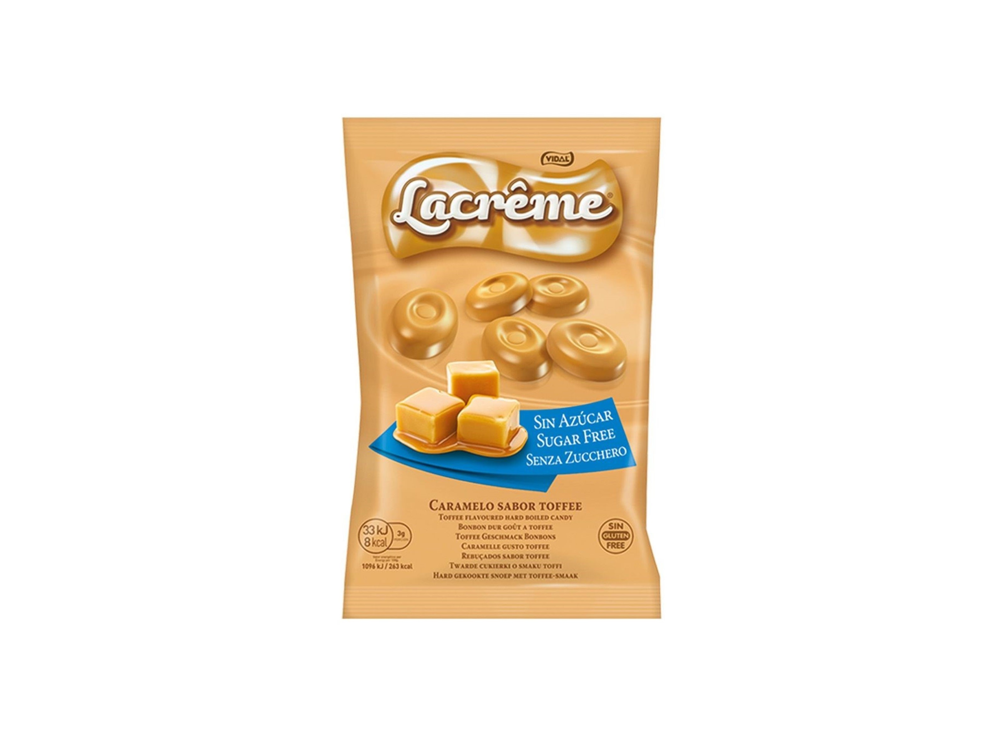 CARAMELOS VIDAL LACREME TOFFEE SEM AÇUCAR 80GR