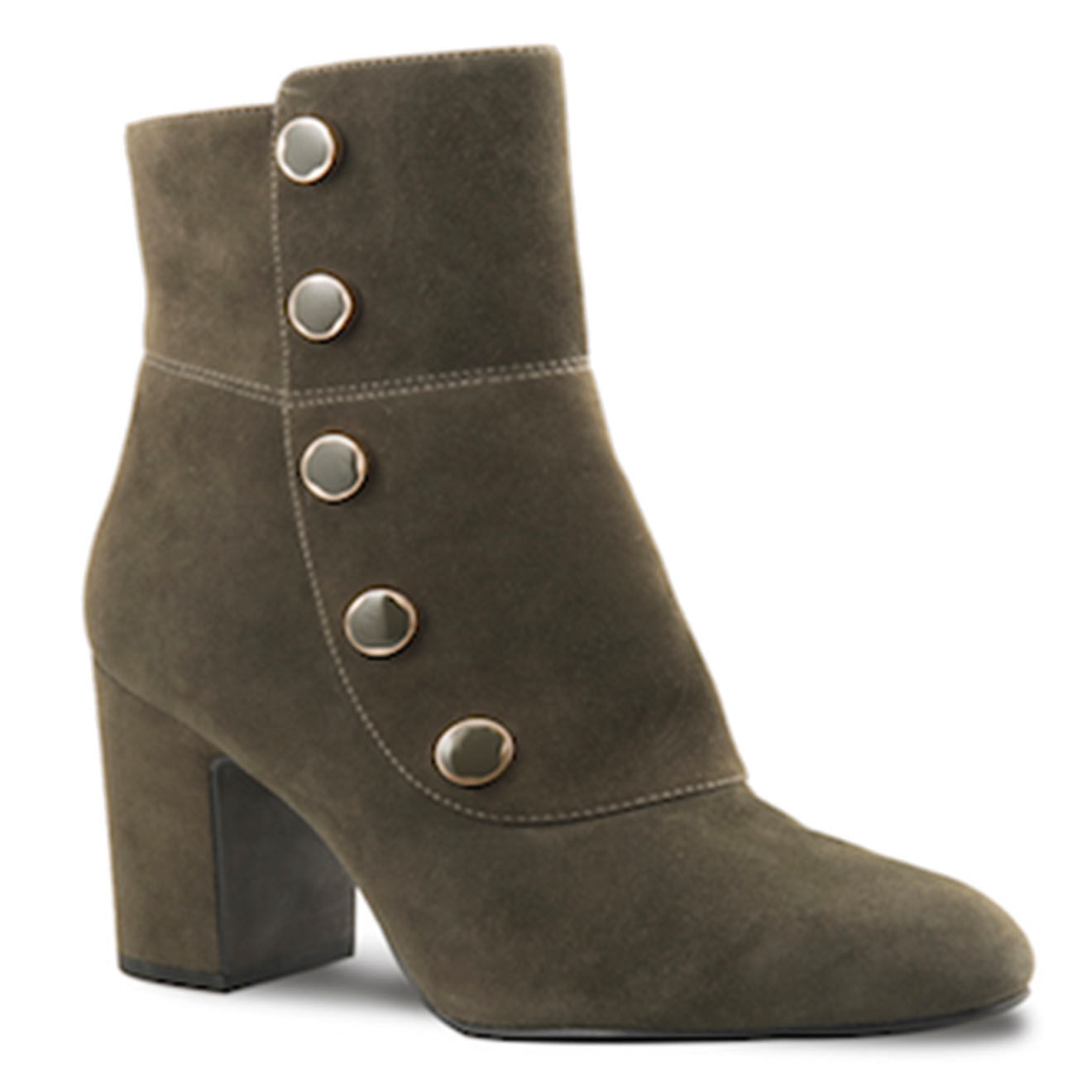 What For Bottines en Velours de Cuir Maud vert foncé - Talon 8.5 cm