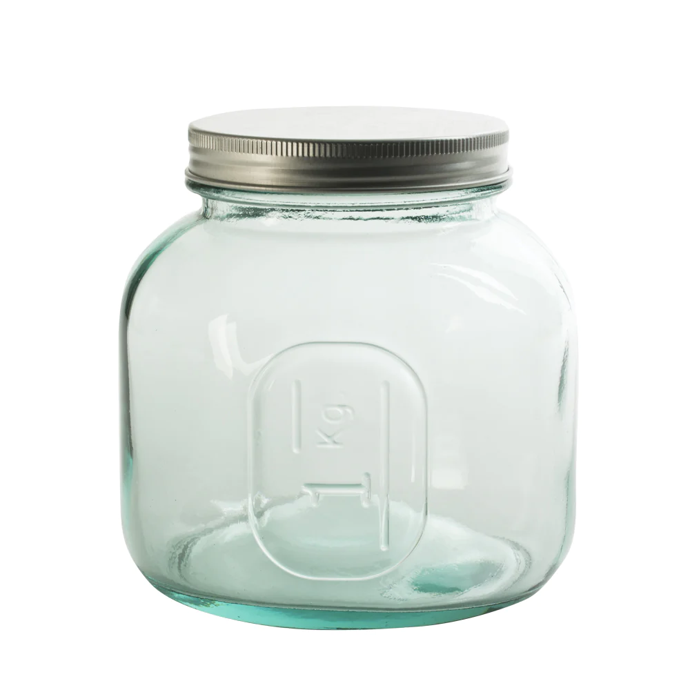 Pot en verre recyclé 1 l avec couvercle vissable Table passion