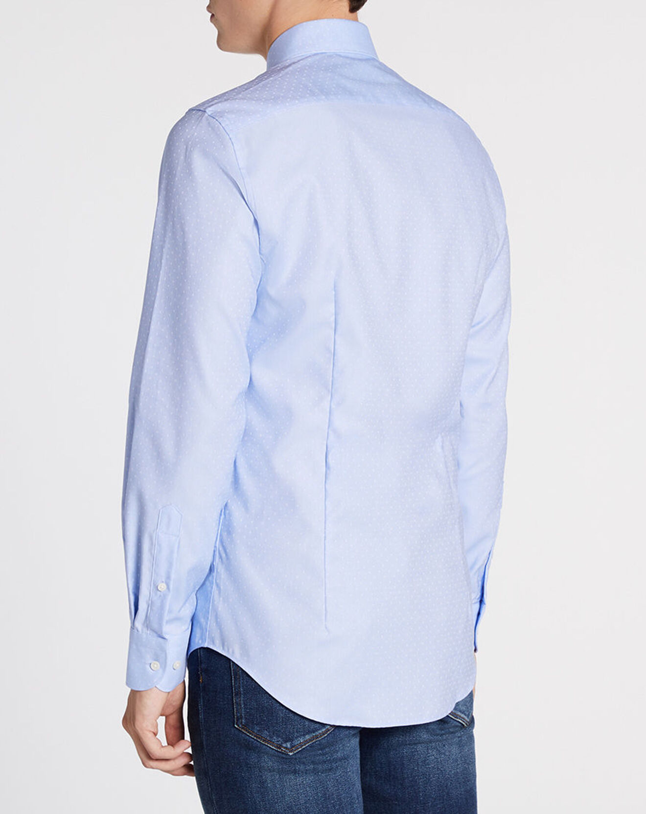 Tommy Hilfiger Chemise slim fit Dobby à pois bleue
