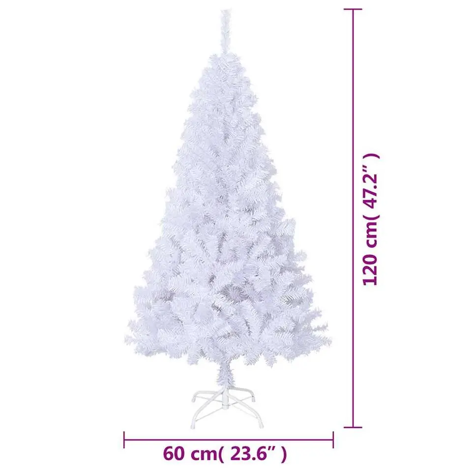 vidaXL Kunstkerstboom met dikke takken 120 cm PVC wit