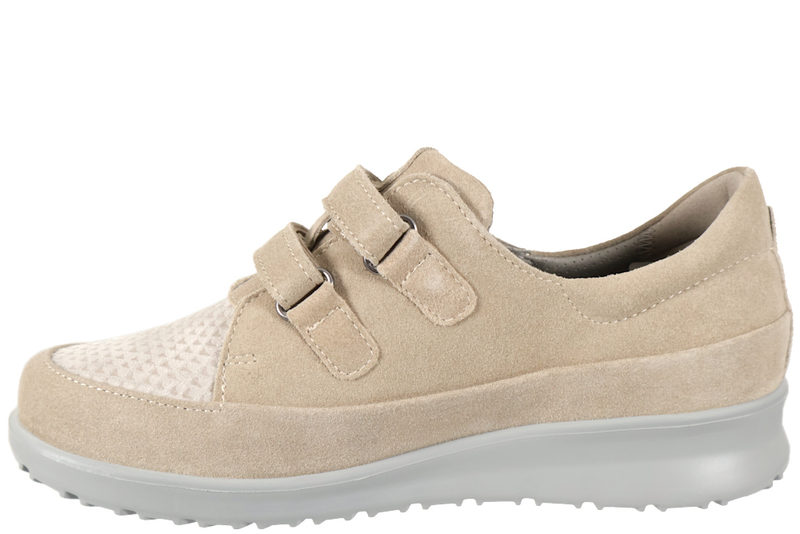 NEW FEET SKO I SANDFARVET NUBUCK MED STRETCH