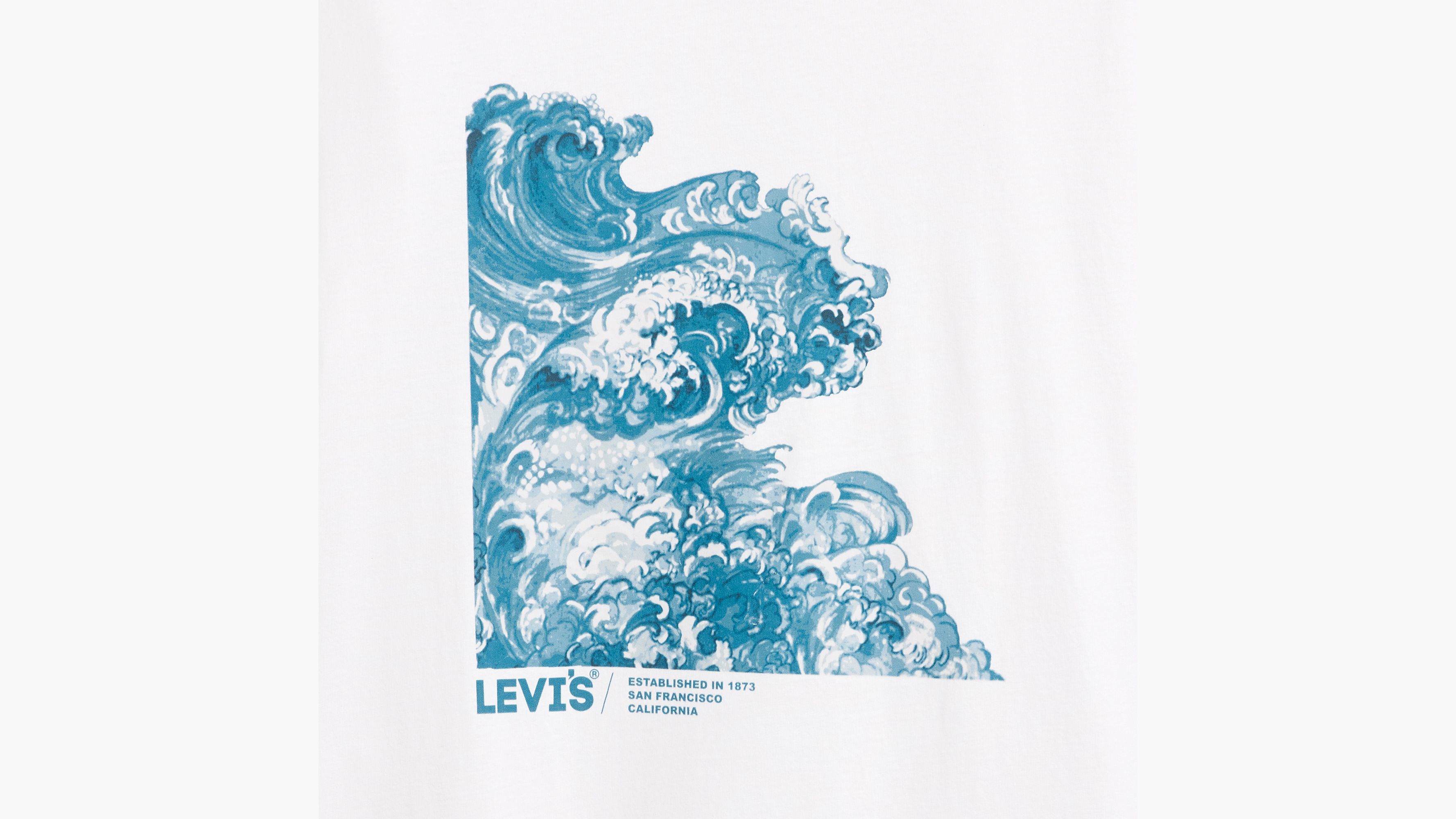 T-shirt graphique Relaxed - Wave Aop Hl Logo White+ - Blanc