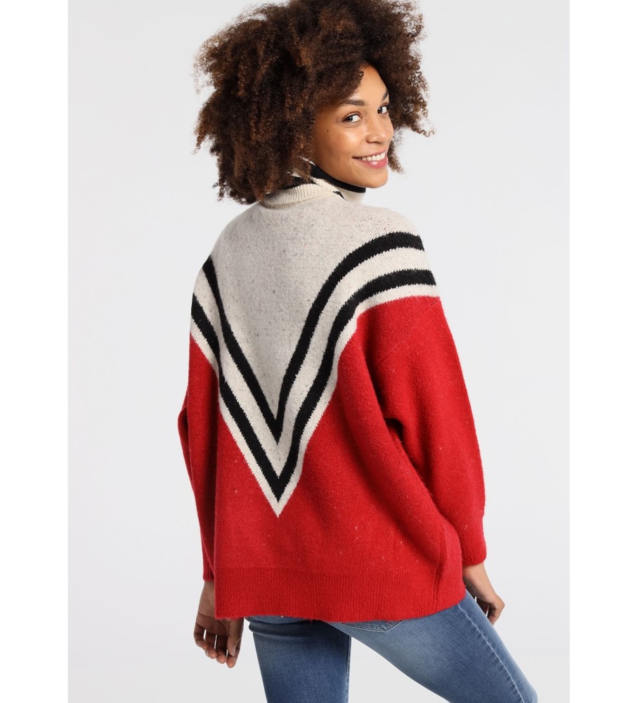 Blusa universitária Lois Jersey Stripes com gola cisne, tamanho 62