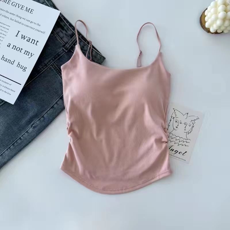 Wildery - Effen geplooide cami-top met vulling