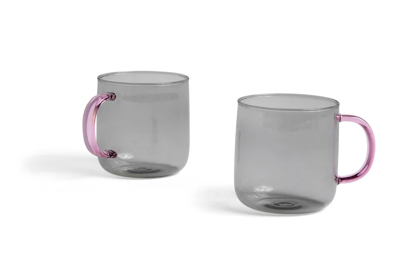 HAY  Borosilicate krus, grå - sæt af to