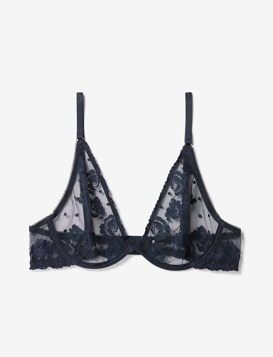 Soutien-gorge triangle avec armatures - bleu empire