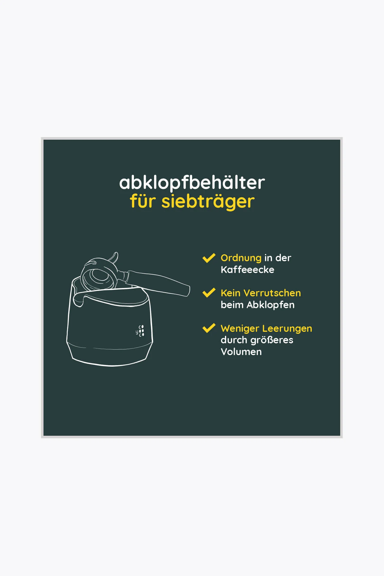Coyooco Abklopfbehälter Siebträger Schwarz