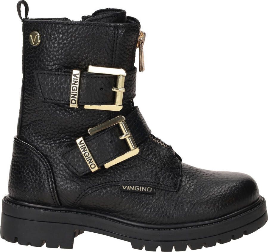 VINGINO Velia leren bikerboots zwart Meisjes Leer 31
