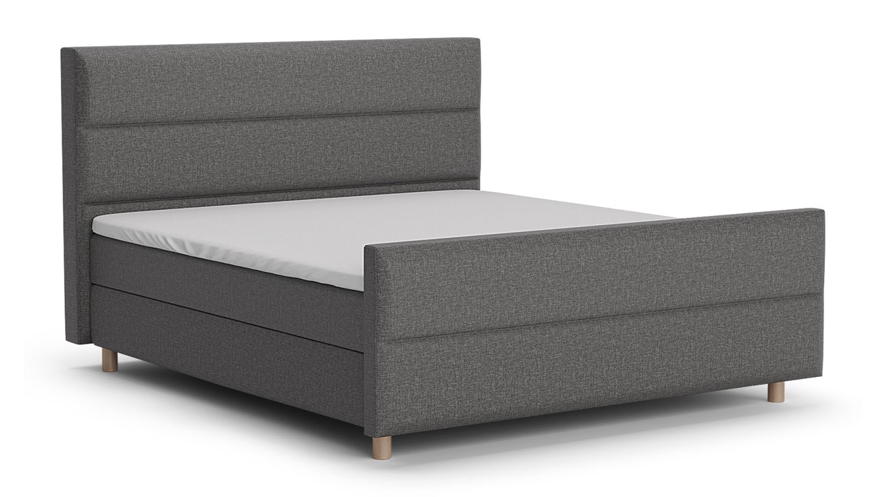 Boxspring Mica - Linen touch dark grey