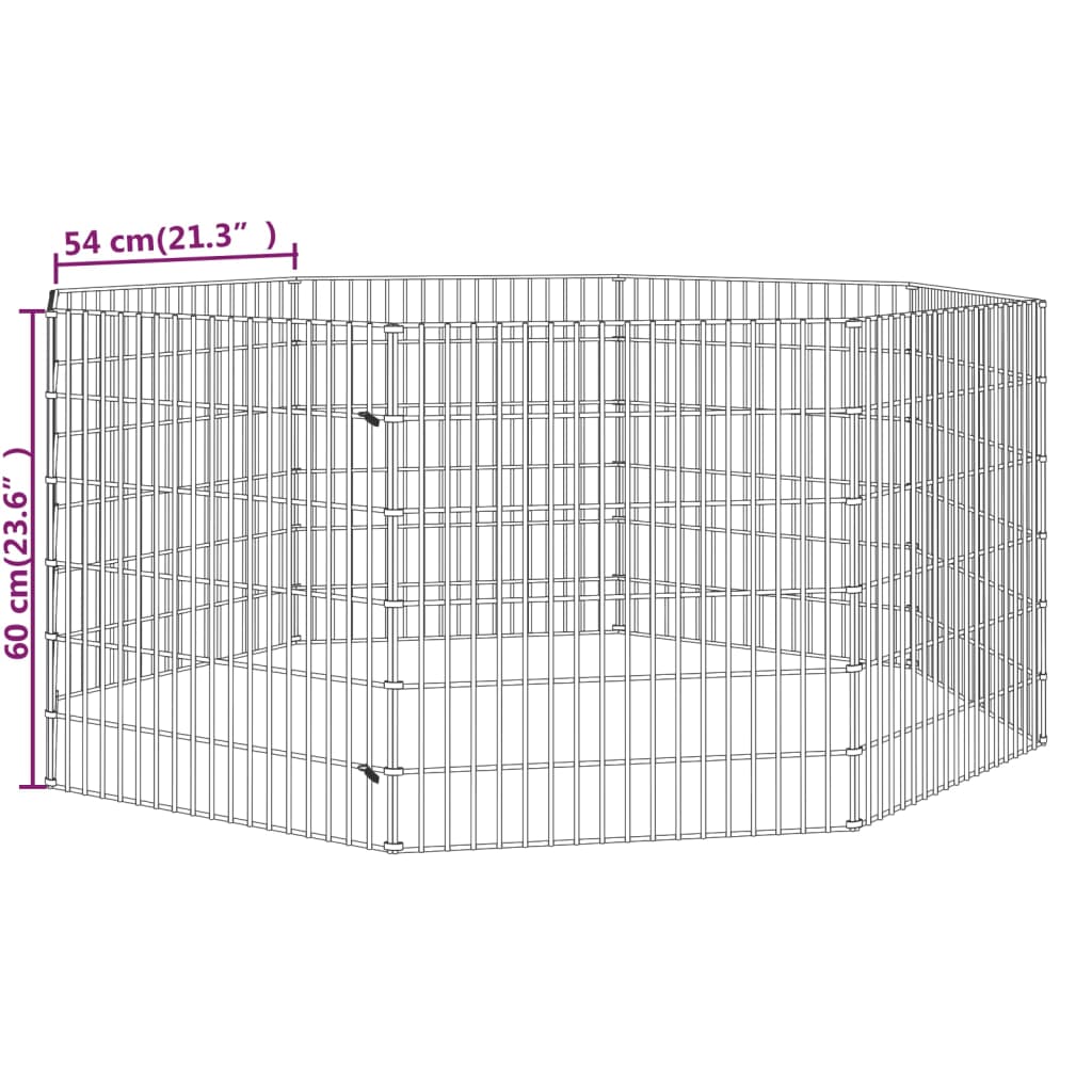 Cage à lapin 8 panneaux 54x60 cm fer galvanisé