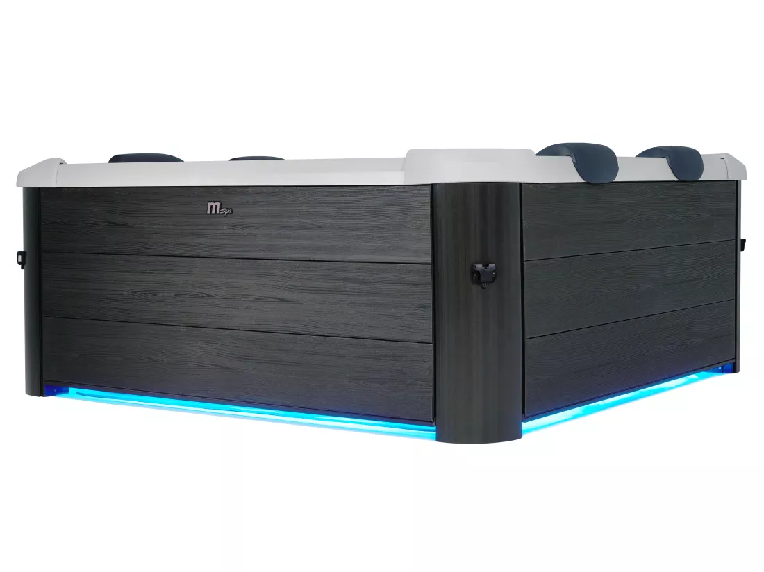 Spa semi-rigide MSpa 6 places gris anthracite avec LED et accessoires -128 jets - L160 x l160 x H65 cm - NAPUKA