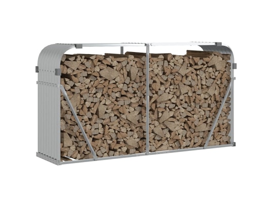 VIDAXL - Sac à outils Porte-bûches argenté 180x45x100 cm acier galvanisé