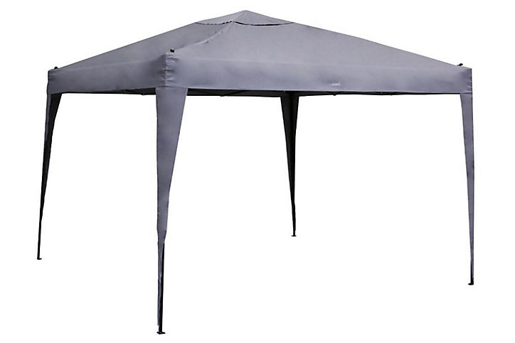 Tonnelle acier et toit polyester Hespéride Easy up ardoise 3 x 3 m