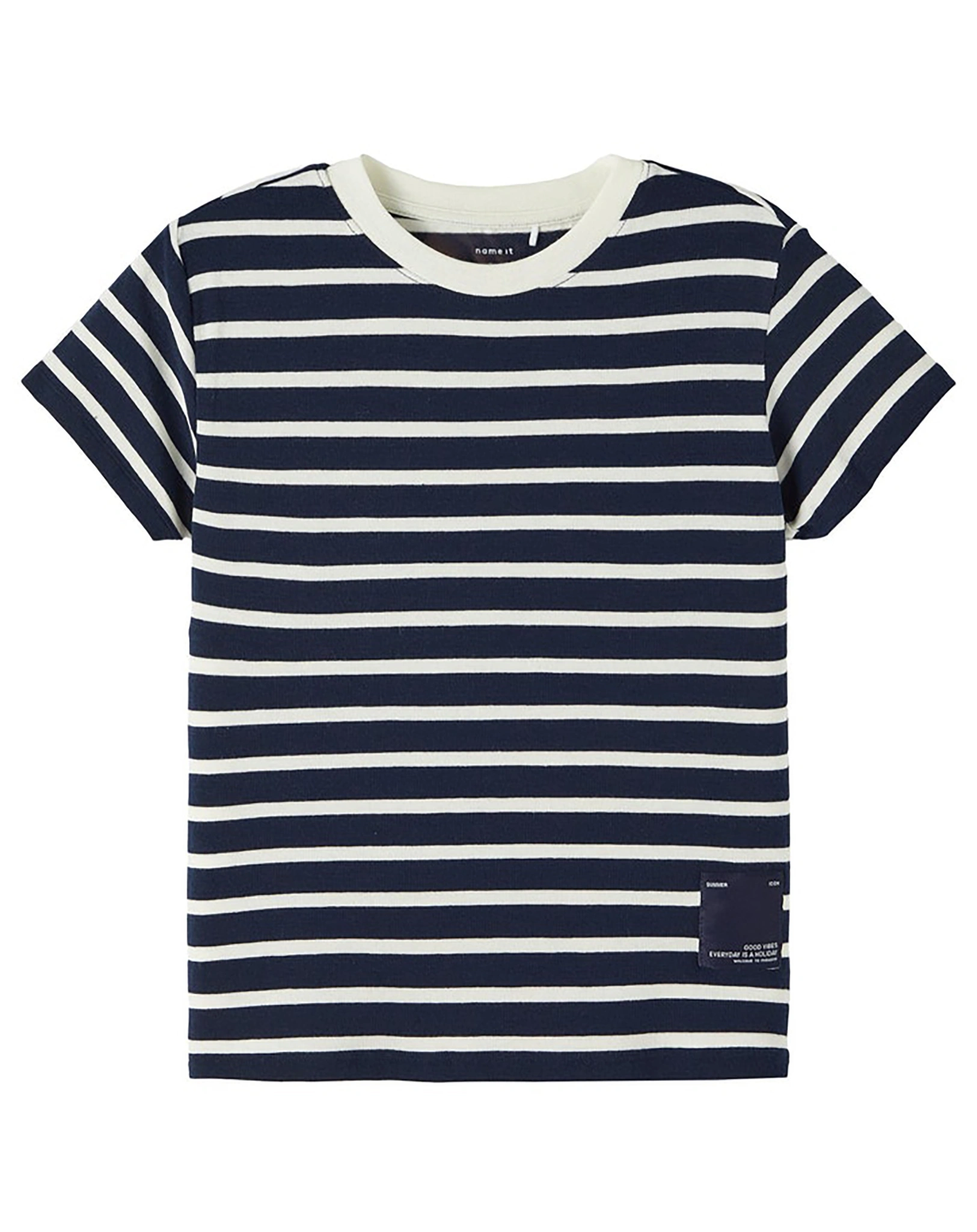 T-Shirt NKMFFALK gestreift in dark sapphire